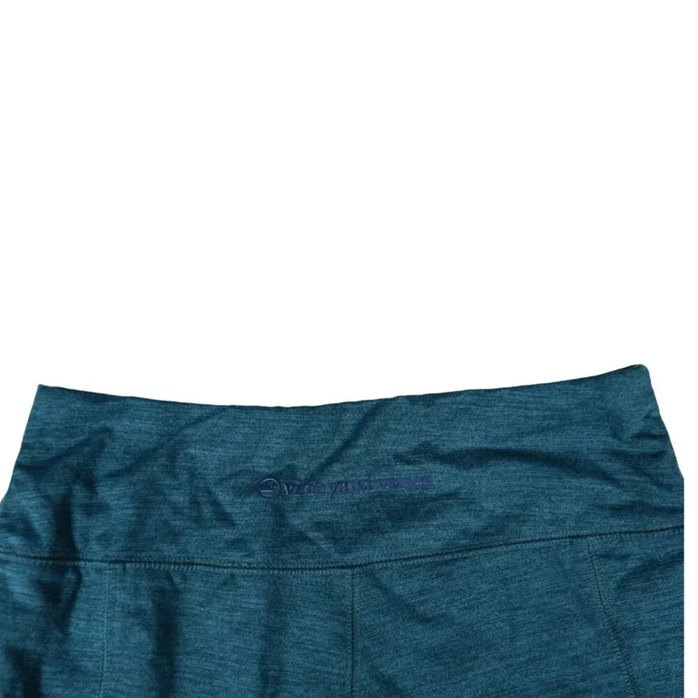 Vineyard Vines Heathered Teal Performance Legging Small Marine Preppy Athleisure - Picture 5 of 8
